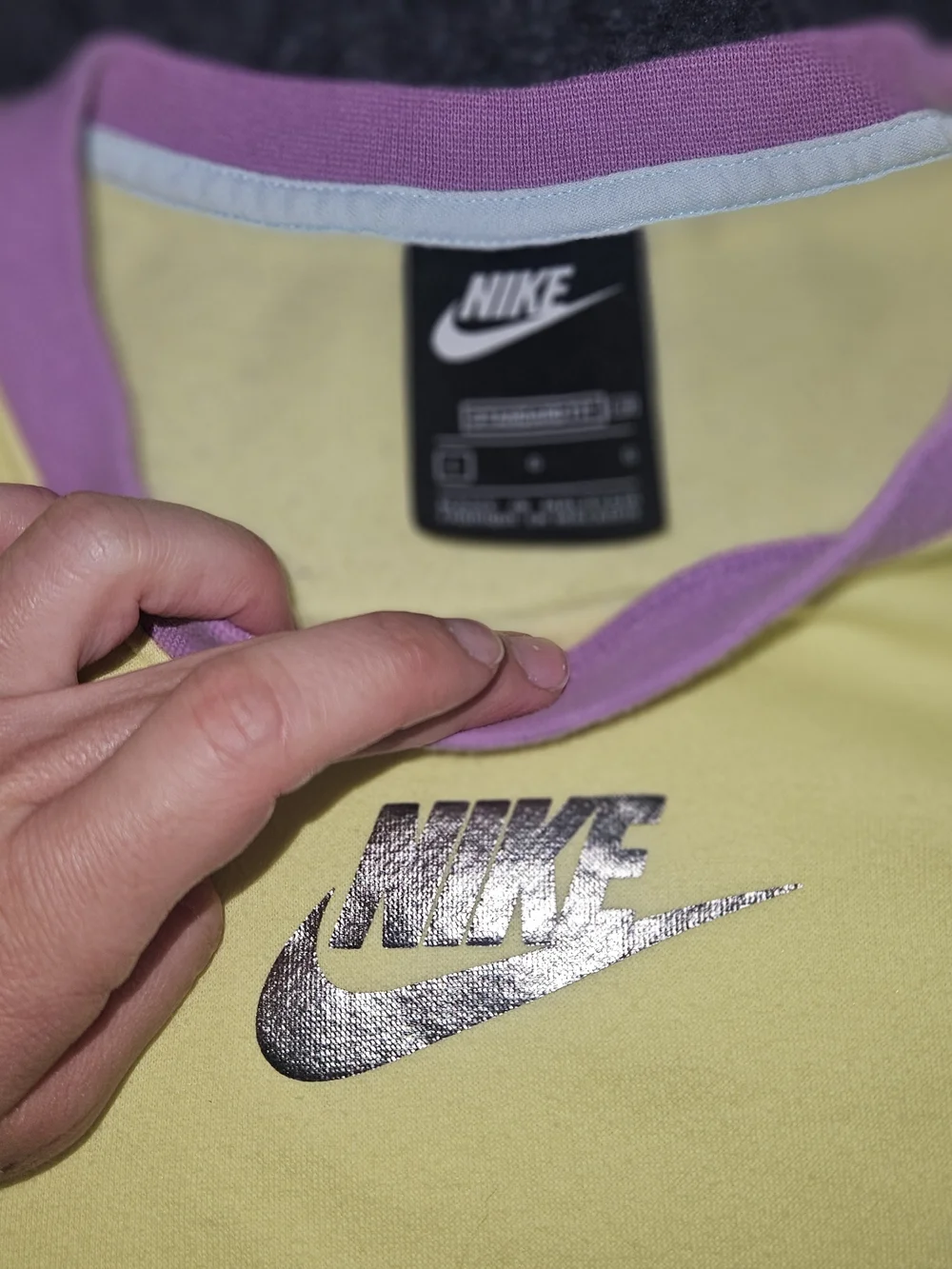 Nike Yellow & Lavender Colorblock Sweatshirt